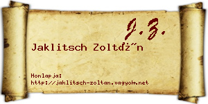 Jaklitsch Zoltán névjegykártya